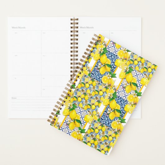 Lemon Portugal Azulejo Mediterranean Santorini Planner (Display)