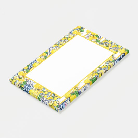 Lemon Portugal Azulejo Mediterranean Santorini Post-it® Notes (Schuin)