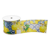 Lemon Portugal Azulejo Mediterranean Santorini Satijnen Lint (Spoel)
