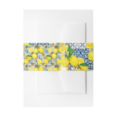 Lemon Portugal Azulejo Mediterranean Santorini Uitnodigingen Wikkel (Voorkant Voorbeeld)