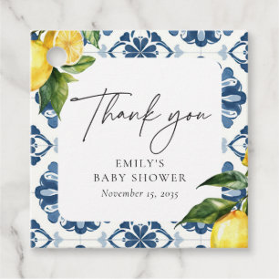 Lemon Positano Italiaans Baby shower Bedankjes Labels