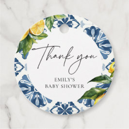 Lemon Positano Italiaans Baby shower Bedankjes Labels