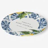 Lemon Positano Italiaans Baby shower Papieren Bordje (Gekanteld)