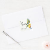 Lemon Positano Italiaans Baby shower Vierkante Sticker (Envelop)