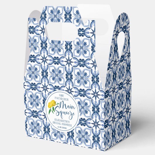 Lemon Positano - Italiaanse blauwe Tegel voor plei Bedankdoosjes (Geopend)