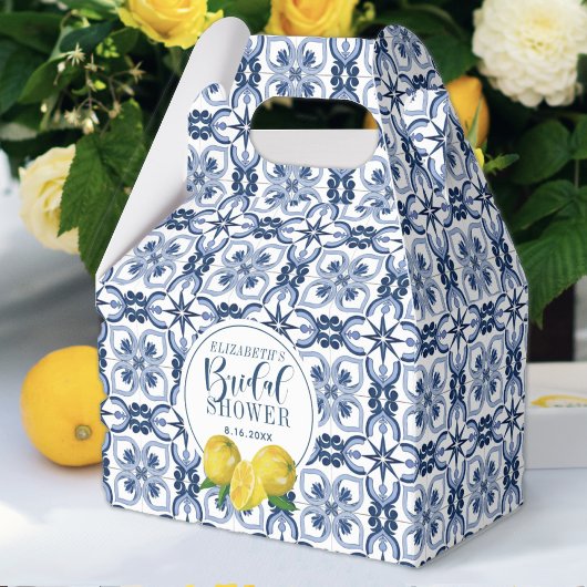 Lemon Positano - Italiaanse blauwe Tegel voor plei Bedankdoosjes