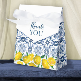 Lemon Positano - Italiaanse blauwe Tegel voor plei Bedankdoosjes