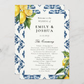 Lemon Positano Italiaanse huwelijksceremonie progr Programmakaart (Voorkant / Achterkant)