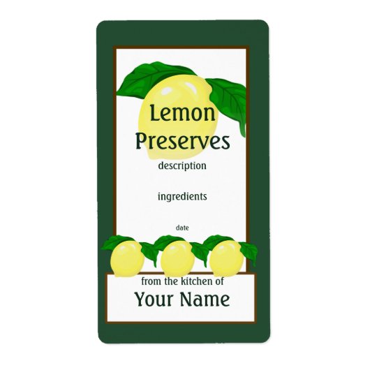 Lemon Preserve Label (Voorkant)