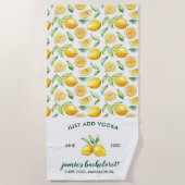 Lemon Print | Citrus Bachelorette Weekend Strandlaken (Voorkant)