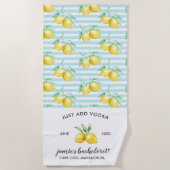 Lemon Print | Citrus Bachelorette Weekend Strandlaken (Voorkant)