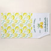 Lemon Print | Citrus Bachelorette Weekend Strandlaken (Voorkant)
