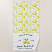 Lemon Print | Citrus Bachelorette Weekend Strandlaken (Voorkant)