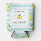 Lemon Print | Citrus Bruidsmeisje Personalized Blikjeskoeler (Voorkant)