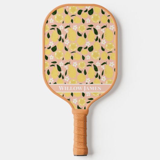 Lemon Print Gepersonaliseerd Preppy Pickleball Pad Paddle (Voorkant)