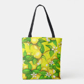 Lemon Print Handbag op geel Tote Bag (Achterkant)