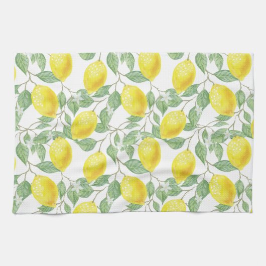 Lemon Print Kitchen Towel in Geel en Groen Theedoek (Horizontaal)