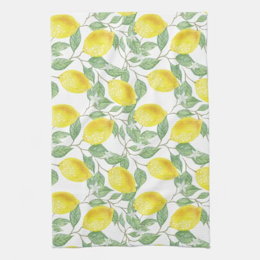 Lemon Print Kitchen Towel in Geel en Groen Theedoek (Verticaal)