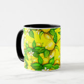 Lemon print mok op geel (Voorkant links)
