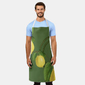 Lemon Print Pattern | Groen Schort (Gedragen)