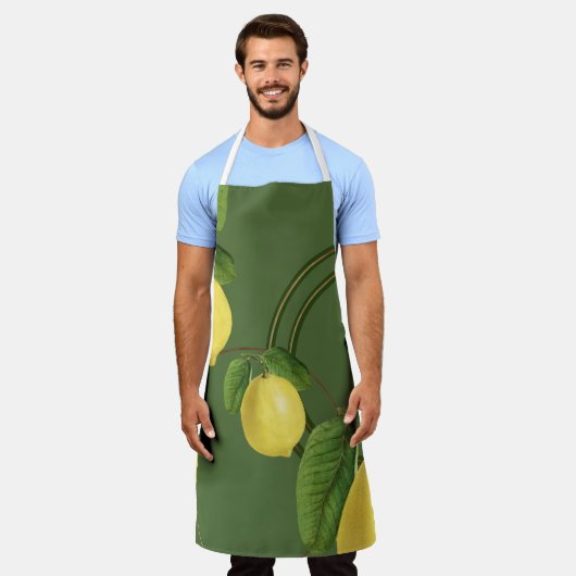 Lemon Print Pattern | Groen Schort (Gedragen)