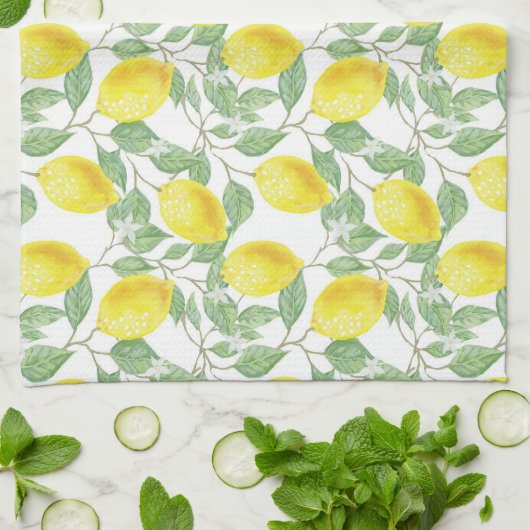 Lemon Print Theedoek (Gevouwen)