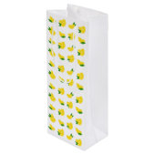 Lemon Print Wine Gift Bag Wijn Cadeautas (Achterkant Gekanteld)
