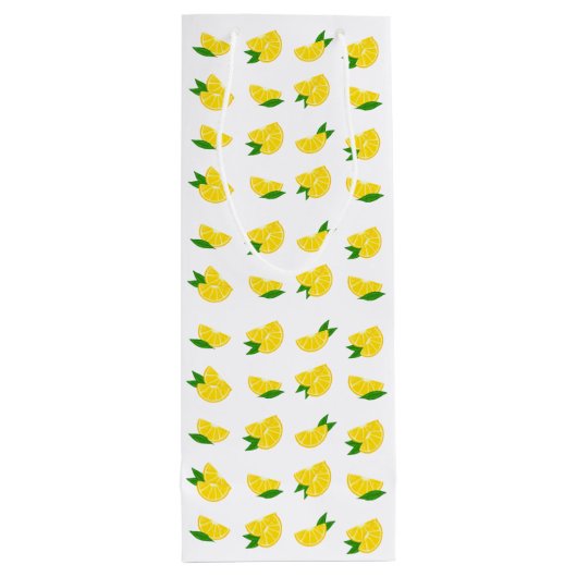 Lemon Print Wine Gift Bag Wijn Cadeautas (Achterkant)