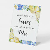 Lemon raden hoeveel kisses Vrijgezellenfeest spel Reclamebord Met Voetstuk (Voorkant)