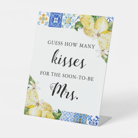 Lemon raden hoeveel kisses Vrijgezellenfeest spel Reclamebord Met Voetstuk (Voorkant)