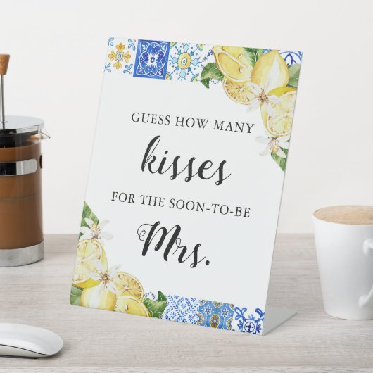 Lemon raden hoeveel kisses Vrijgezellenfeest spel Reclamebord Met Voetstuk (Insitu)