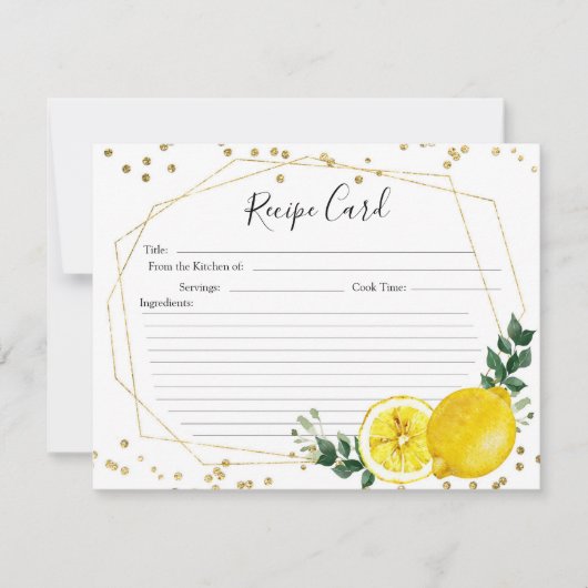 Lemon Recipcard voor groot knijpje Kaart (Voorkant)