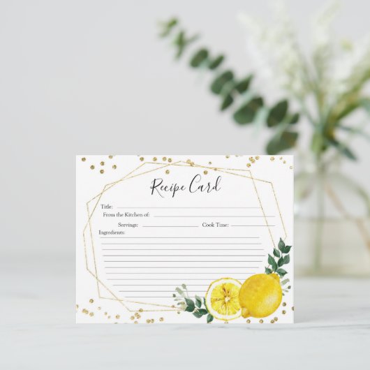 Lemon Recipcard voor groot knijpje Kaart (Staand voorkant)