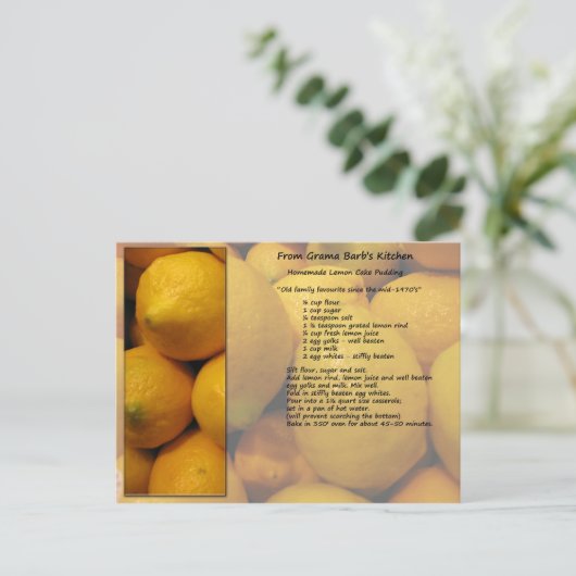 Lemon Recipe Briefkaart (Staand voorkant)