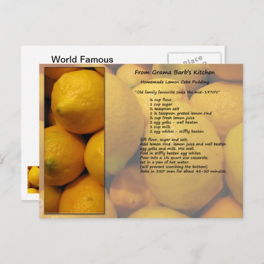 Lemon Recipe Briefkaart (Voorkant / Achterkant)
