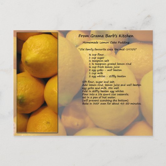Lemon Recipe Briefkaart (Voorkant)