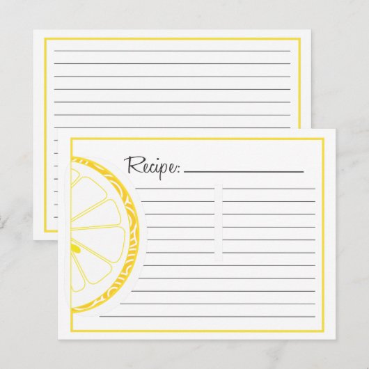 Lemon Recipe Card Briefkaart (Voorkant / Achterkant)