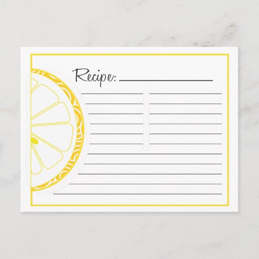 Lemon Recipe Card Briefkaart (Voorkant)