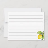 Lemon Recipe Card RSVP Kaartje (Achterkant)