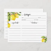 Lemon Recipe Card RSVP Kaartje (Voorkant / Achterkant)