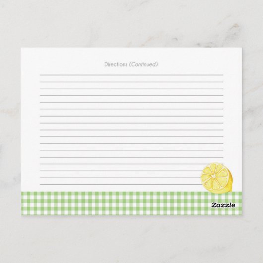 Lemon Recipe Kaarten - Kaarten voor Vrijgezellenfe (Achterkant)