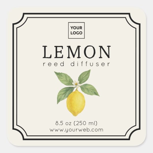 Lemon Reed Diffuser Label (Voorkant)