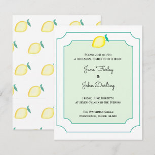 Lemon Rehearsal Dinner Invitation Kaart