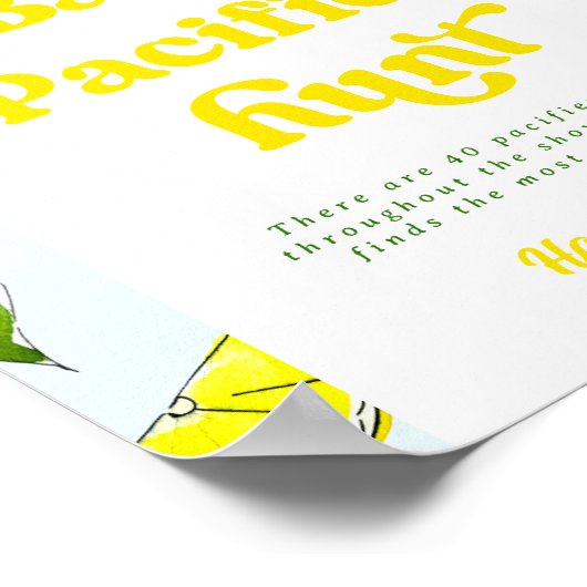 Lemon Retro Baby Fopspeen Hunt Douche Spelletjes Poster (Hoek)