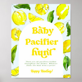 Lemon Retro Baby Fopspeen Hunt Douche Spelletjes Poster