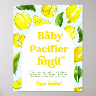 Lemon Retro Baby Fopspeen Hunt Douche Spelletjes Poster