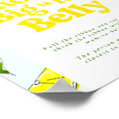 Lemon Retro Hoe groot is haar Buik Baby Shower Spe Poster (Hoek)