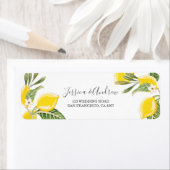Lemon Return Address Label Foliage Citrus Bohomian (Insitu)