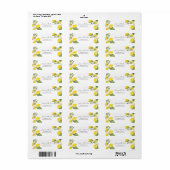Lemon Return Address Label Foliage Citrus Bohomian (Full Sheet)