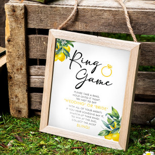 Lemon Ring Game Vrijgezellenfeest Sign Poster